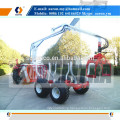 3 Tons Log Logging Trailer with Hydraulic Crane and Grapple